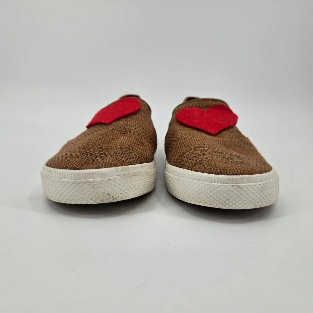 Lauren Ralph Lauren‎ Jinny Heart Patch Tweed Slip-On Sneakers 7B EU 37.5